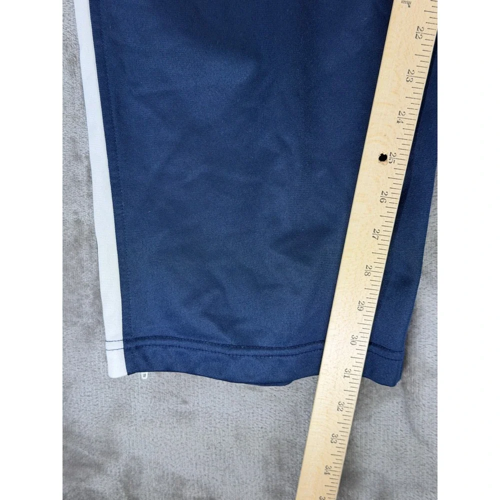 Nike Mens Navy Blue‎ White Striped Track Pants Large 133696 Zip Ankle Athletic